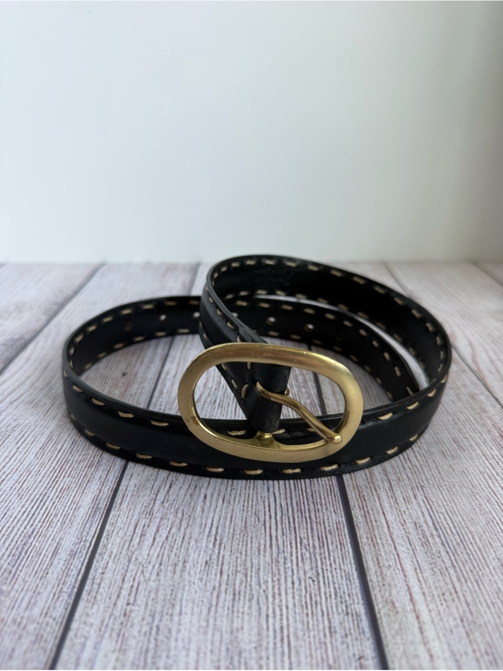 Jean Louis Fernandez Black Leather Belt 28